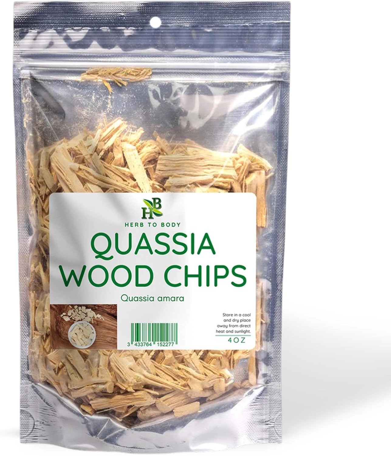 Herb To Body Quassia Wood Chips – 4 oz, Wildcrafted Quassia Chips for Herbal Tea Preparations and Traditional Herbal Remedies