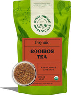 Worldwide Botanicals Organic Red Rooibos Tea – 8oz - 100% South African Aspalathus linearis – Loose Leaf, Cut and Sifted - Resealable Bag for Freshness
