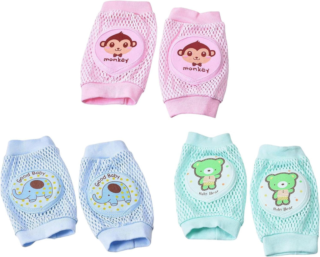 SUJAYU 3 Pairs Baby Knee Pads for Crawling Knee Pads for Kids Toddlers, Baby Helmet for Crawling, Rodilleras Para Bebe