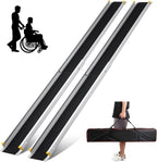 Wheelchair Ramp, Adjustable 4-7FT Portable Telescopic Ramps for Home Steps, Threshold, Stairs, Handicap, Doorways,600LBS Capacity with Storage Bag Aluminum Non-Skid(7FT)