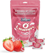 Jollems O’ Creamers Strawberry & Cream Flavored Hard Candy | Individually Wrapped | 2 Pound Bulk Bag
