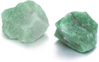 Jovivi 2pcs Raw Green Aventurine Crystals,Large 1.6-2.2" Healing Crystals Natural Rough Stones Crystal for Tumbling, Cabbing, Home Decoration, Polishing, Wicca & Reiki