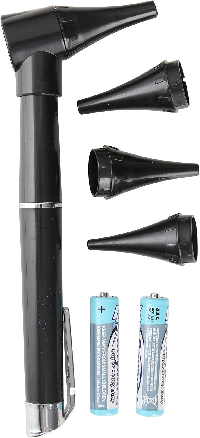 Primacare Diagnostic Otoscope with LED for Doctors | Pocket Ear Canal Checker for Kids, Adults & Pets | Compact Medical Ear Examination Scope | 3 Specula Sizes