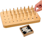 36-Hole Wooden Pegboard for Occupational Therapy, Hand Therapy Peg Board with 3 Sizes of Round Iron Pegs to Improve Finger Dexterity, Fine Motor Coordination & Sensory Rehabilitation