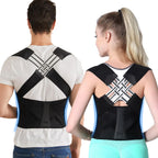 VOKOKOYA Posture Corrector for Women and Men,Adjustable Shoulder Straightener,Back Support Brace,Upper Spine scoliosis, hunchback Black XX-Large