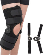 Hinged ROM Knee Brace with Side Stabilizers, Post Op Knee Immobilizer for Arthritis, ACL, MCL, PCL, Meniscus Tear, Medical Orthopedic Support After Surgery (Upgraded Version, Large)