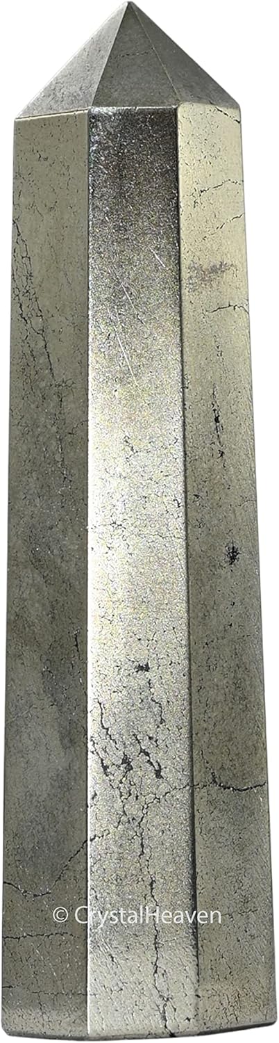Aashita Creations Pyrite Crystal Tower Obelisk Point for Chakra, Healing and Balancing - AAA Grade Original Certified (2-3 Inches)