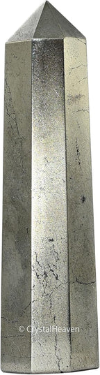 Aashita Creations Pyrite Crystal Tower Obelisk Point for Chakra, Healing and Balancing - AAA Grade Original Certified (2-3 Inches)
