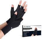 2 Pairs Copper Arthritis Gloves for Women Men, Fingerless Breathable & Moisture Wicking Arthritis Compression Gloves for Relieving Carpal Tunnel Aches, Rheumatoid Pains, Joint Swell