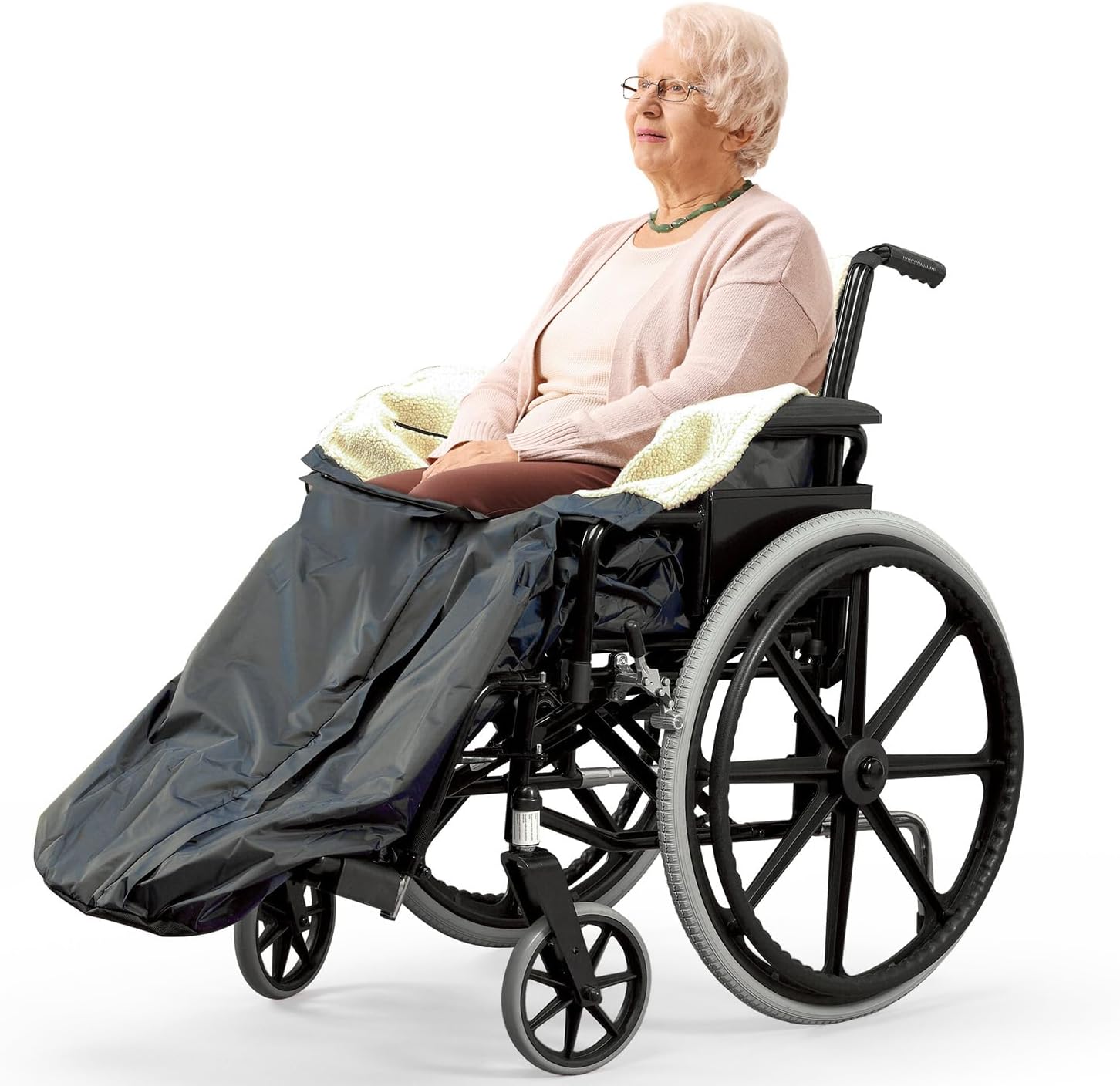 Bramble Fleece Wheelchair Blanket for Lower Body (Universal Fit) - Waterproof Blankets for Adults & Kids, Lap Blanket for Elderly - with Pocket & Zip, Keeps Legs & Feet Warm
