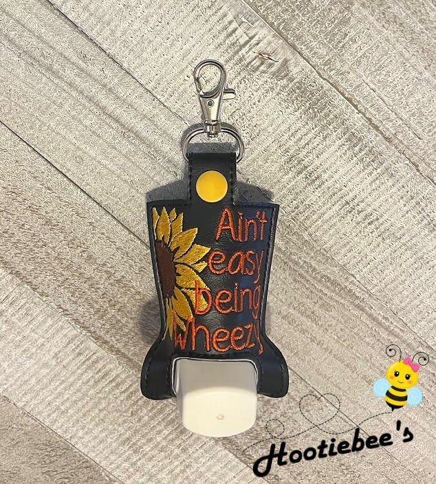 Sunflower Easy Wheezy Inhaler Holder Key Fob