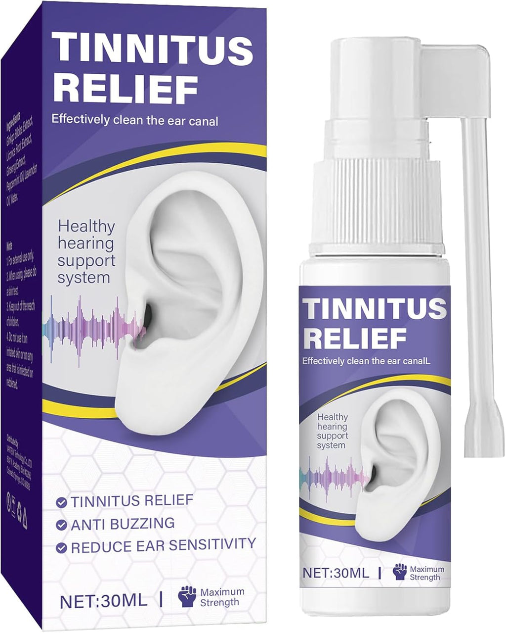 Tinnitus Relief-for-Ringing Ears, Tinnitus Spray, Reduce Ear Noise & Improve Hearing, Effective Reduce Ear Ringing, 1.0 Fl Oz