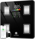 Arboleaf Smart Scale with BMI, Body Fat, Muscle Mass, Digital Bathroom Scale for Body Weight, 14 Body Composition Metrics, Large LED Display, Accurate Weighing Machine, App Sync, 400lbs, 11"