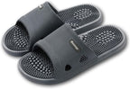 Massage Slippers Acupressure Foot Open Toe Reflexology Sandals Relief Neuropathy Arthritis Plantar Foot Pain Plantar Fasciitis Slippers Women Men Indoor Non-Slip for Bath Shower, Gray, 9-9.5