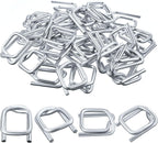 200 Pack Galvanized Cord Strapping Buckles 3/4", Metal Wire Buckles with Galvanized Coating for Woven Cord Strapping, Reusable Strap Buckle