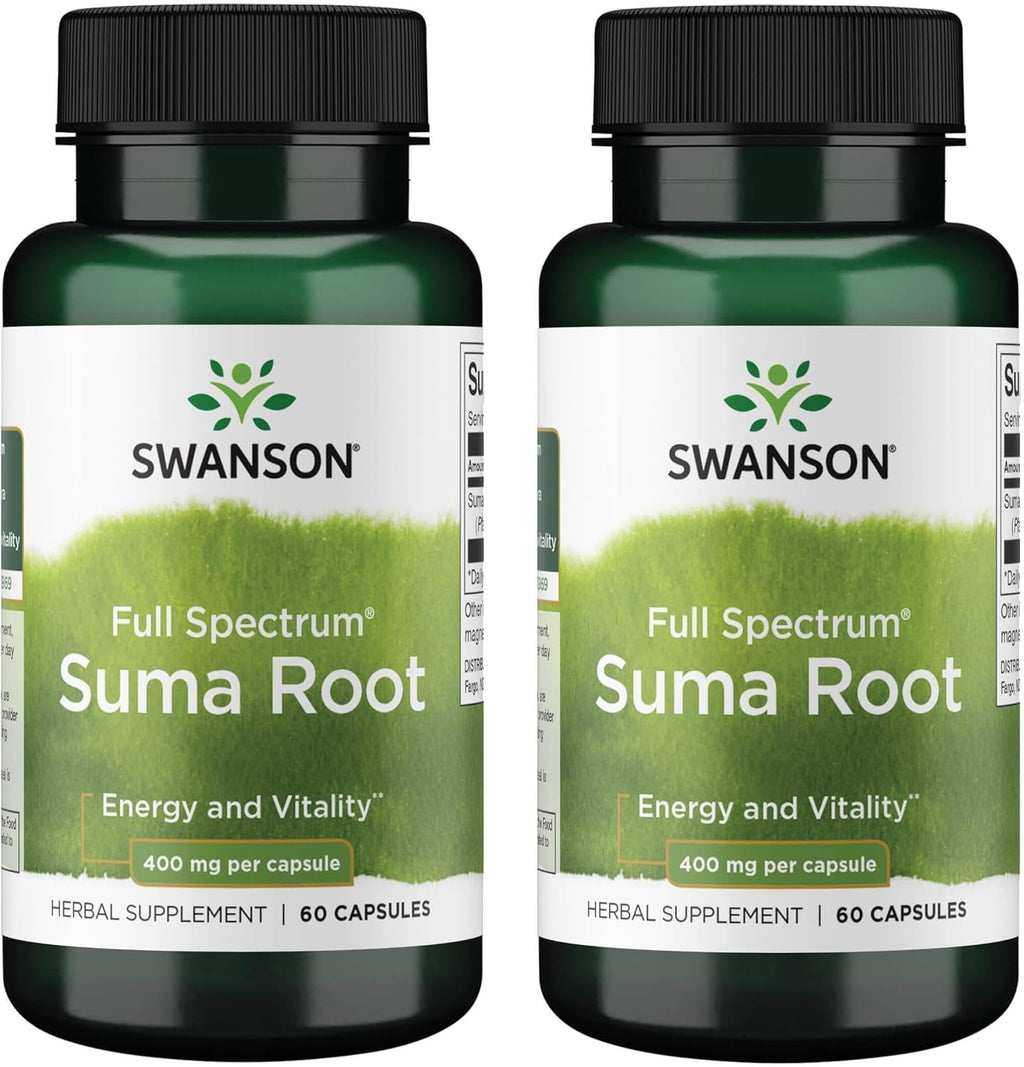 Swanson Full Spectrum Suma Root 400 mg 60 Caps (2 Pack)