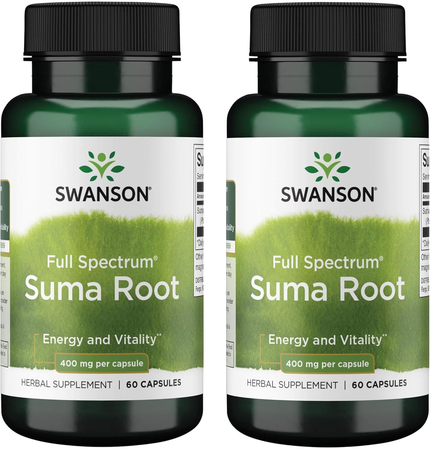 Swanson Full Spectrum Suma Root 400 mg 60 Caps (2 Pack)