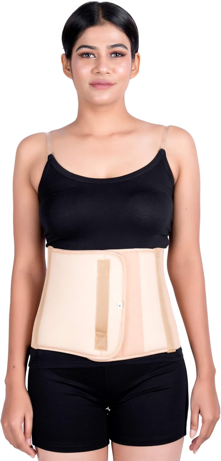 Wonder Care Abdominal Binder for Men and Women/Postpartum Post-Operative Post-Surgery Wrap/Abdomen Navel Umbilical Hernia Support Belt (M)