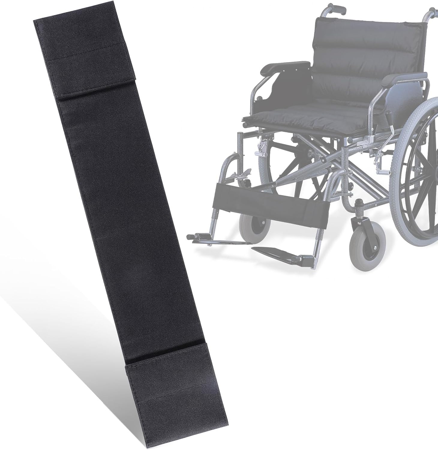 Wheelchair Calf Belt, 19.68 X 4.33 Inch Soft Wheelchair Leg Strap Footrest Oxford Cloth Wheelchairs Leg Support Adjustable Universal Wheelchairs Foot Straps Footrest Belt for Seniors Disabled Elderly