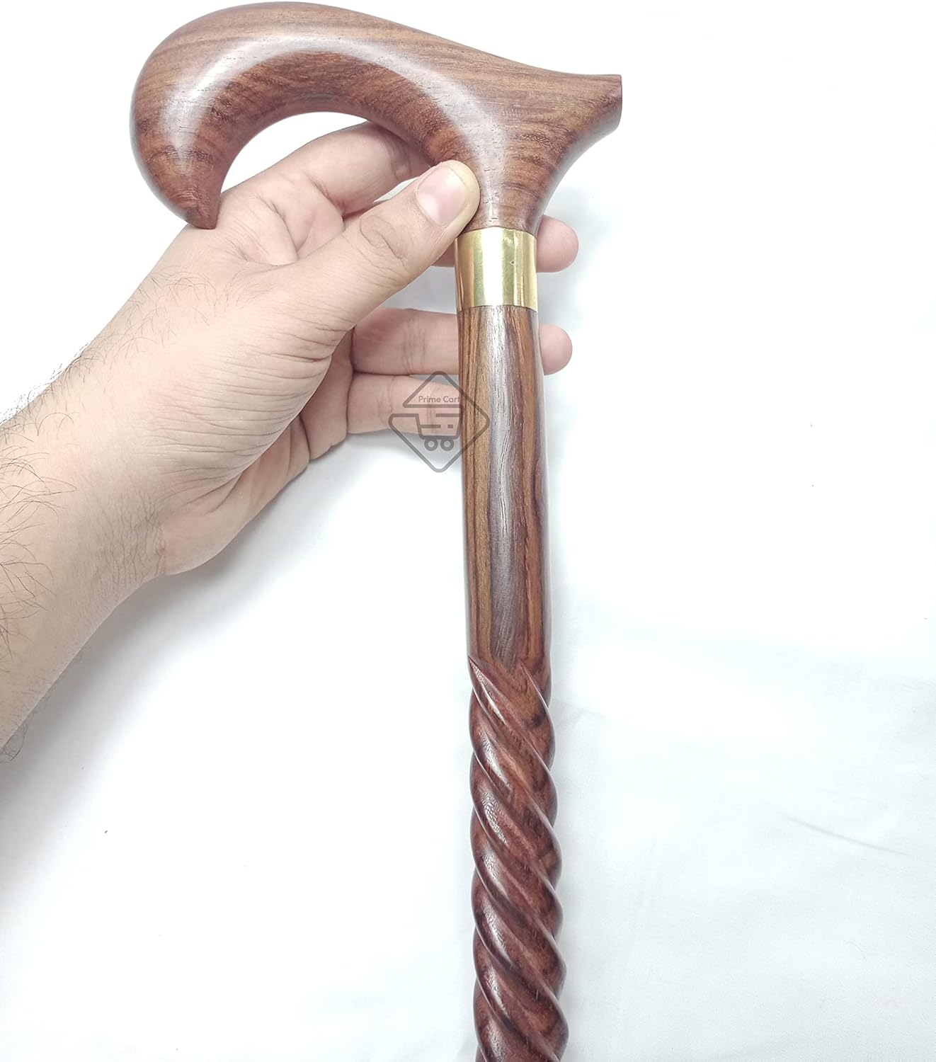 Walking Stick (Most Precious Wood , 𝐌𝐈𝐒𝐇𝐓𝐎 Wood) Handcrafted Cane Brown Stylish Theme Twisted Rope Walking Stick for Dad on Christmas Sailor's Gift, 36inch