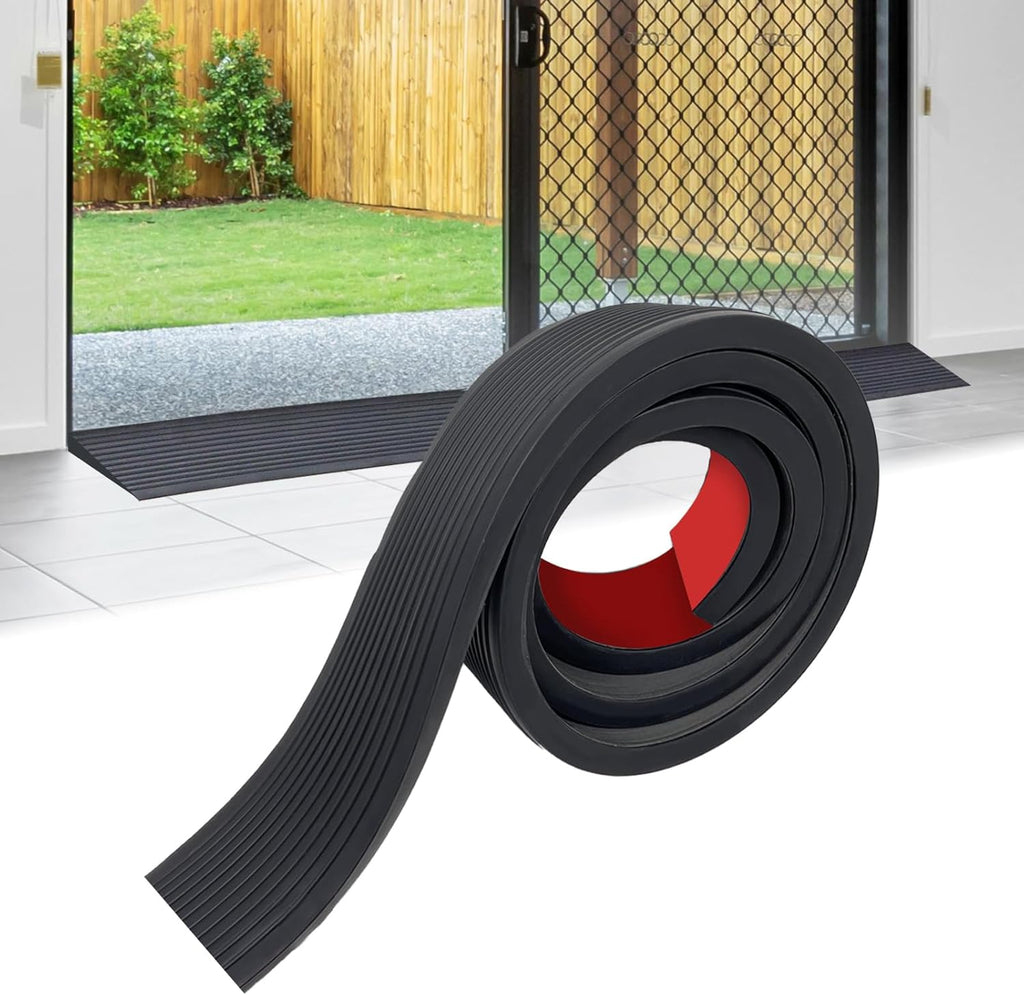 Threshold Ramps for Doorways, Self-Adhesive Rubber Ramps for Door Threshold Rubber Door Threshold Ramp for Wheelchair Scooter Stroller Sweeping Robot, 3000Lbs Capacity(0.6" Rise-3.3'L)