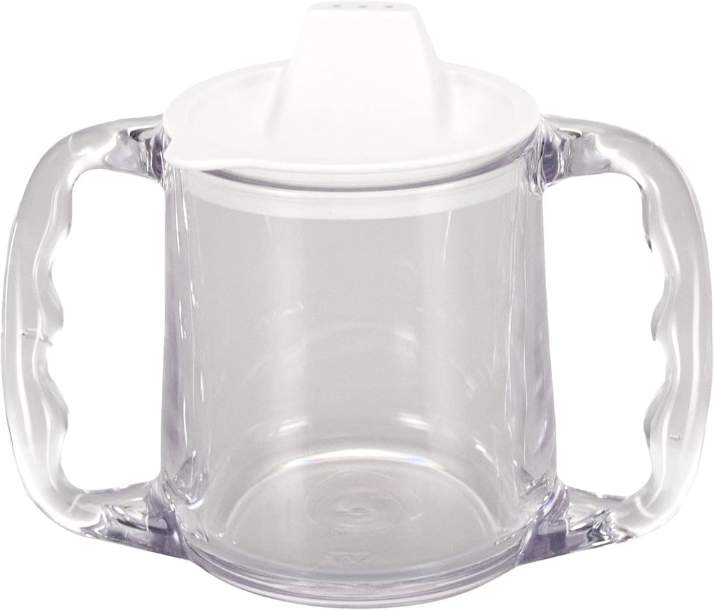 Homecraft Caring Mug, Small, Non-Retail Packed, Two-Handled Mug for Easy, Mess-Free Drinking, Cup with Easy to Grip Contoured Handles for Users with Limited Grip Strength or Disabilities