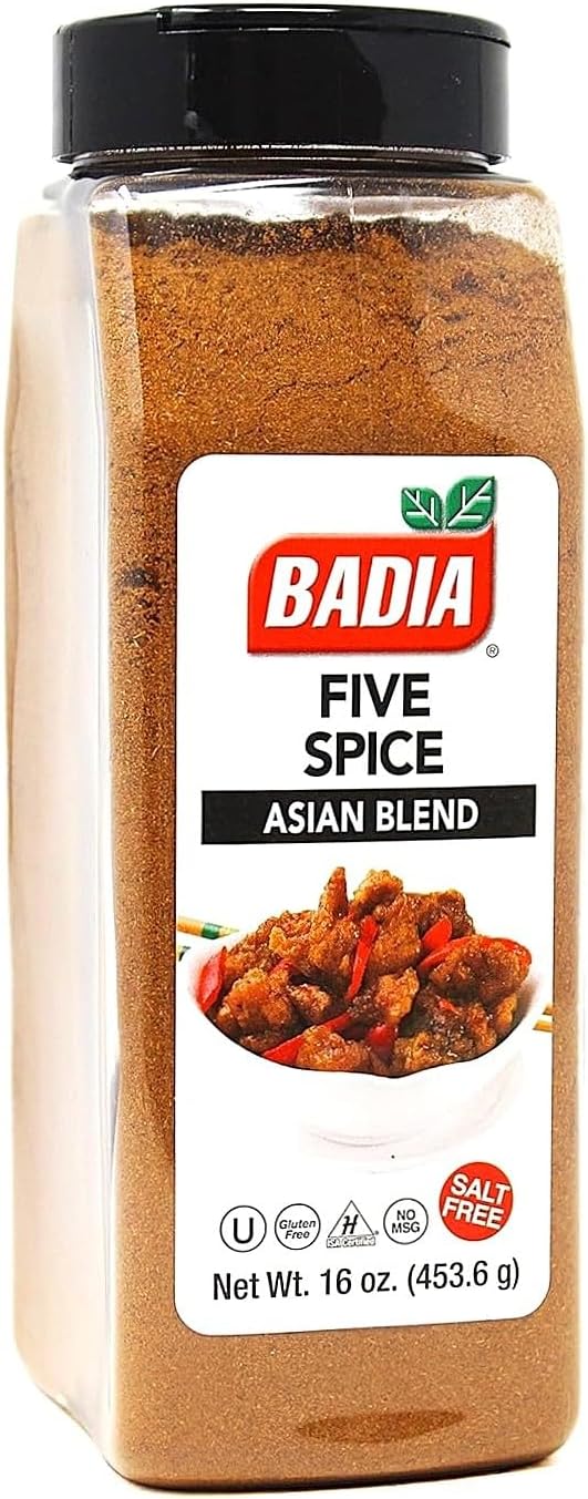 Badia Five Spice Asian Seasoning 16 oz – Sweet Aromatic Flavor, Asian Fusion Blend of Anise, Cloves, Cinnamon, Fennel & Ginger, No Salt, Gluten Free