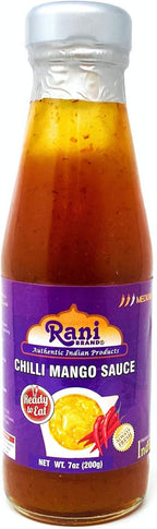 Rani Chilli Mango Sauce (Sweet & Spicy Dipping Sauce) 7oz (200g) Glass Jar, Ready to eat, Vegan ~ Gluten Free | NON-GMO | Indian Origin