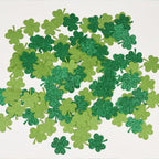 100Pcs Lucky Clover Cupcake Toppers Rice Paper Lucky Four Leave Cupcake Picks Irish Clover Shamrock Cake Decorations for St.Patrick's Day Baby Shower Birthday Party Supplies