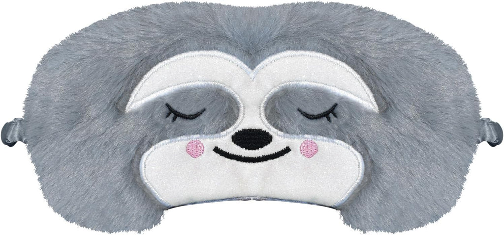 Cute Sloth Sleeping Mask Eye Mask Funny Animal Sleep Mask Soft Plush Blindfold Travel Eye Cover Eyeshade for Kids Adults Girls Boys Women Men (Sloth, Gray)