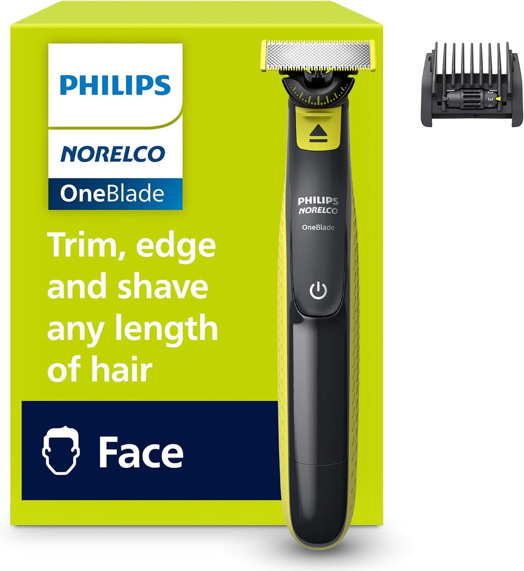 Philips Norelco One 360 Hybrid Face, Electric Beard Trimmer and Shaver, with 360 Technology, 1x 360 for Face, 5in1 Adjustable Comb, Model QP2724/90