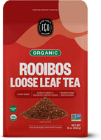 FGO Organic Rooibos Tea, 16 Ounce Loose Leaf Bulk Resealable Bag, Caffeine Free, Packaging May Vary (Pack of 1)