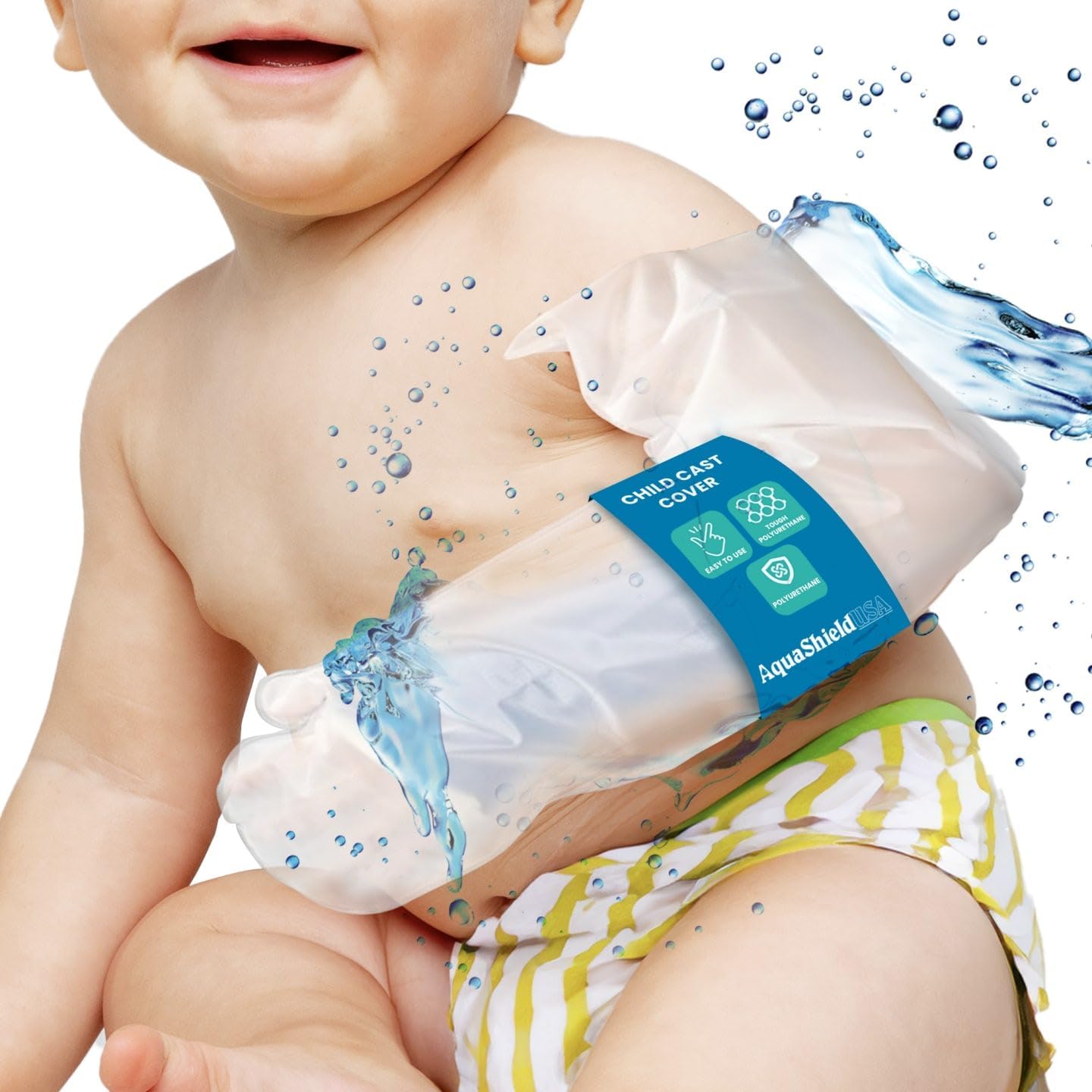 Infant Arm Cast & Bandage Protector, Waterproof, Reusable, Pediatric Arm (A15) Covers up to 13" Cast Length, Use in Pool, Bath, & Shower for Small Hand, Wrist, Forearm, & Elbow