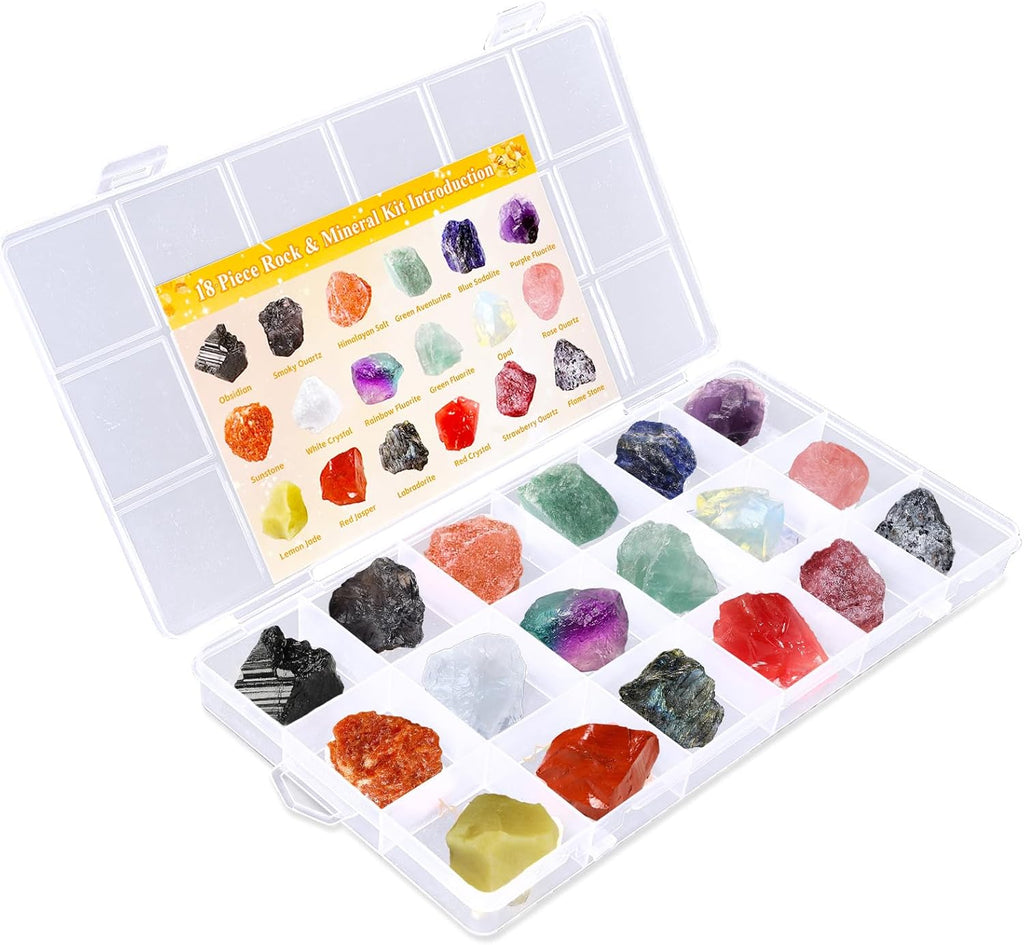 Raw Healing Crystals Gemstone Box Natural Rough Rock Quartz Crystal Stones Bulk Healing Meditation Home Decor DIY Project Spiritual Crystal Gift (White)