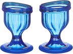 Blue Colored Eye Wash Cup for Effective Eye Cleansing - Eye Shaped Rim, Snug Fit, Perfect Eye wash kit (Set 2 Pcs)