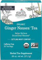 Earth Mama Organic Ginger Nausea™ Tea | Comforts Occasional Nausea + Morning Sickness, 16 Teabags Per Box