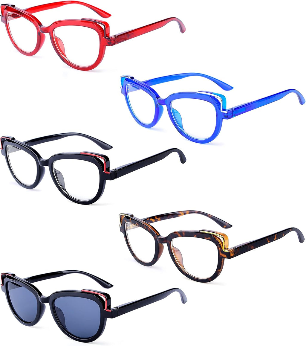 Eyekepper 5-pack Reading Glasses for Women Design Cat-eye Readers