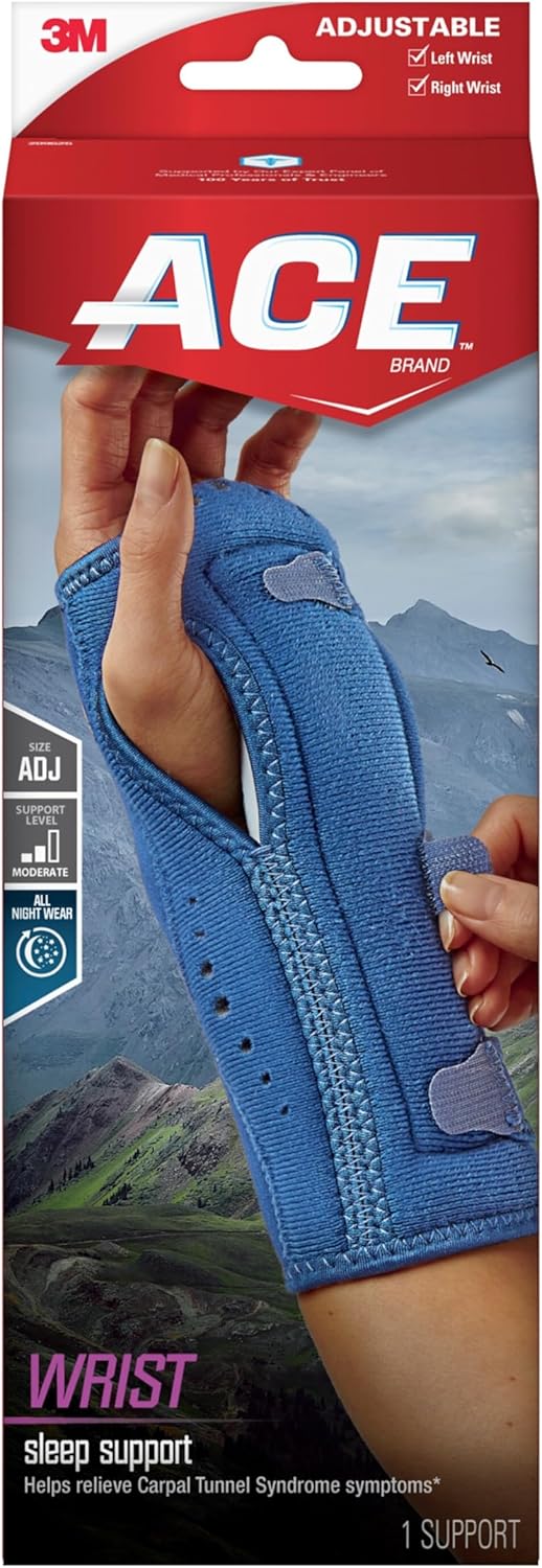 ACE Brand Night Wrist Sleep Support 209626, Adjustable, 12 Packs per case