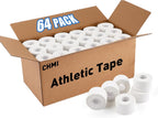 CHMI Athletic Tape,White Sports Tape (64 Pack), 640 Yards Rolls Very Strong Easy Tear NO Sticky Residue Best Tape for Gymnastics Climbing Bat Injuries Medical (1.5 Inch X 640 Yards).