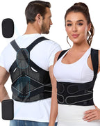 Posture Corrector for Women and Men with Bionic System, Precise Full Back Support Back Brace for Upper and Lower Back Pain Relief with Two 3D Pads