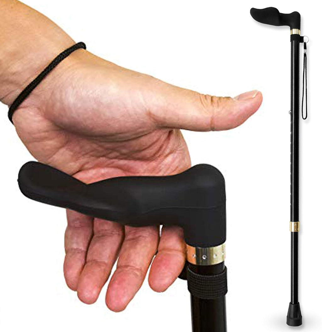 RMS Orthopedic Walking Cane - Offset Cane to Fit Individual's Palm Naturally - Ideal for Anyone with Arthritis or Carpal Tunnel Syndrome (Choose Left Hand or Right Hand)