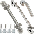 2 Pack Grab Bars for Bathroom, 24 Inch Chrome Stainless Steel Shower Grab Bar, 304 Stainless Steel Safety Grab Bar for Bathtubs and Showers, 500lbs Support Shower Bar for Seniors for Gifts