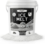 Rock Salt Ice Melt Pail Effective to -25°F, Eco-Friendly De-Icer, Optimal Granule Size for Quick Melting, Ideal for Driveways, Walkways, and Entryways (8 lb)
