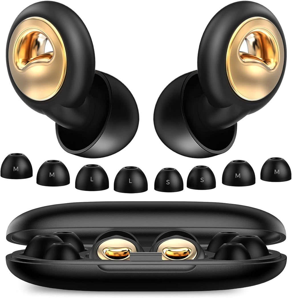 Ear Plugs for Sleeping, 45dB Ultra Soft Silicone Ear Plugs for Noise Reduction, Reusable Noise Cancelling Earplugs, 4-Pairs with Carrying Case for Side Sleep, Concert earplugs, Travel & Swimming