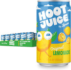 Hoot Juice Lemonade By Lemonati, No Artificial Sweeteners or Flavors, Gluten-Free, Kosher, Non-GMO, Vegan, 7.5 Fl Oz Mini-Cans, Pack of 24, Original Lemonade