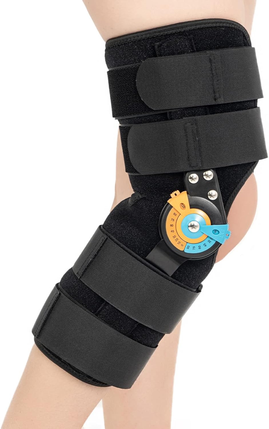 GHORTHOUD Hinged ROM Knee Braces Adjustable Knee Immobilizer Support for Knee Pain ACL MCL PCL Arthritis Meniscus Tear for Men and Women (XL)