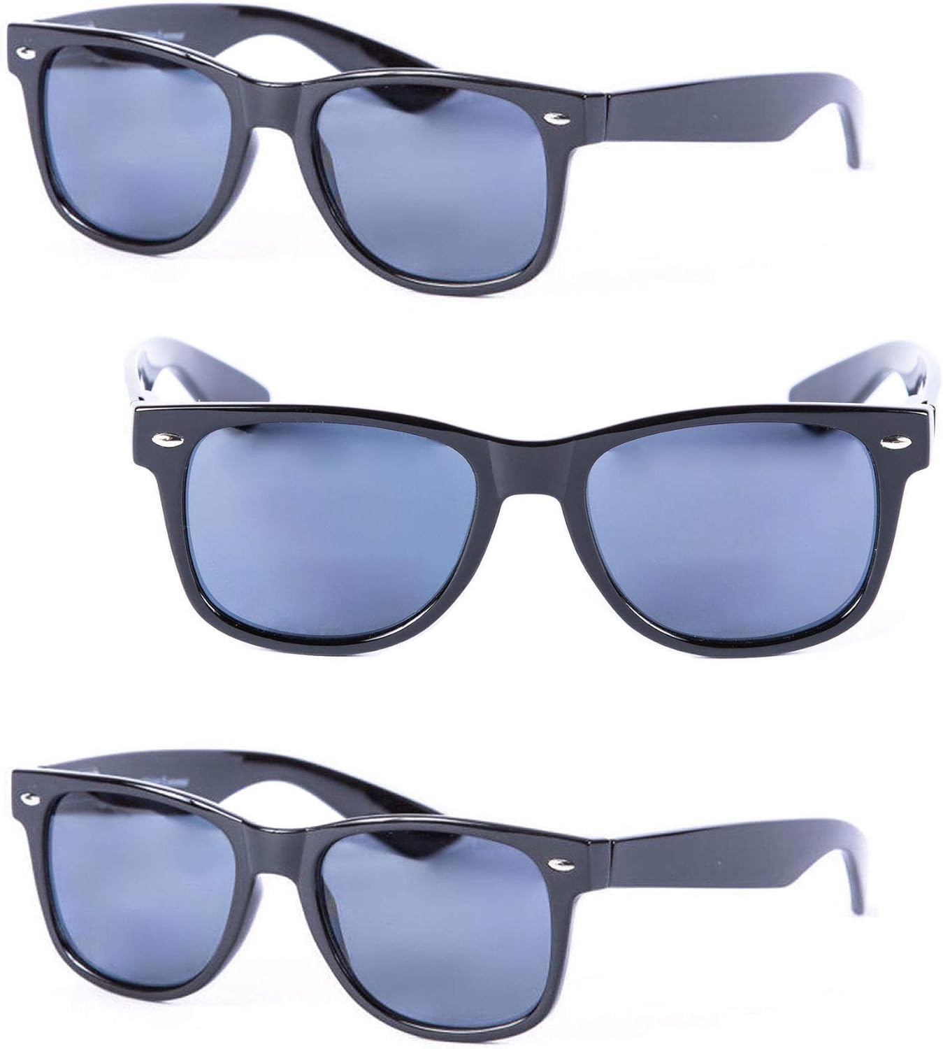 Mass Vision 3 Pair of Unisex Reading Sunglasses - Full Frame Sun Readers (non bifocal) with Spring Hinges & UV400 Protection