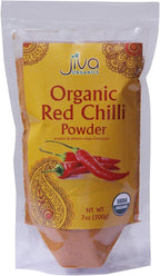 Jiva Organics Organic Red Chili Powder 7 ounce Bag - Extra Hot, Ground Indian Chillies, 100% Natural & Non-GMO