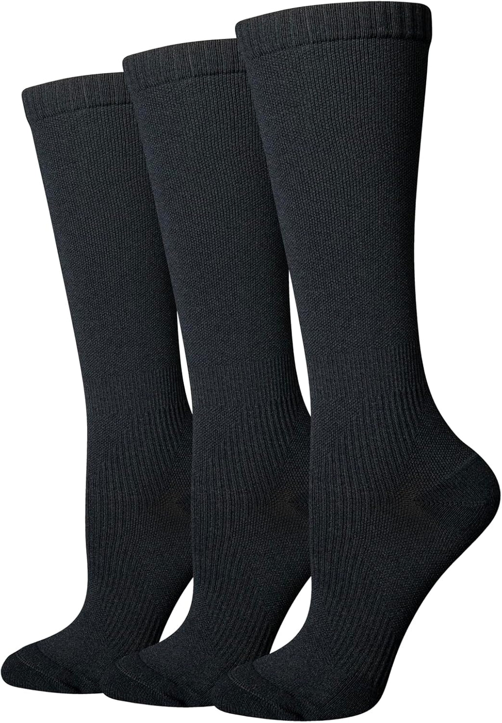 Amazon Essentials Women's Knee High Non-Medical Graduated Compression Socks for Circulation, Over The Calf, 3 Pairs