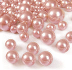 Pearl Beads for Vase Filler 160 Pieces No Hole Makeup Pearls Beads for Brushes Holder for Home Wedding Christmas Decor, 10/14/20mm(Rose Gold)